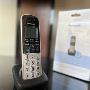 Panasonic Cordless Phone with Black and Silver Design